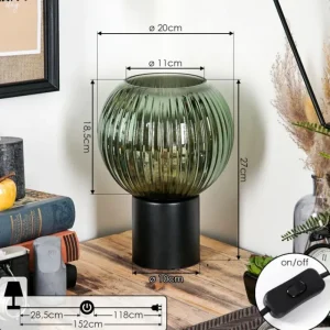 hofstein Koyoto Boule lumineuse, Lampe de bureau, Lampe à poser Vert, 1 lumière* Lampes Modernes