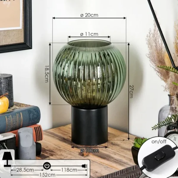 hofstein Koyoto Boule lumineuse, Lampe de bureau, Lampe à poser Vert, 1 lumière* Lampes Modernes