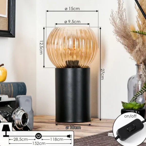 hofstein Koyoto Boule lumineuse, Lampe de bureau, Lampe à poser Ambre, 1 lumière* Lampes Modernes