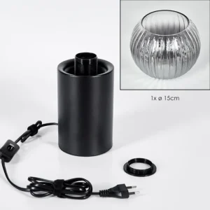 hofstein Koyoto Boule lumineuse, Lampe de bureau, Lampe à poser Clair, Fumé, 1 lumière* Lampes Modernes