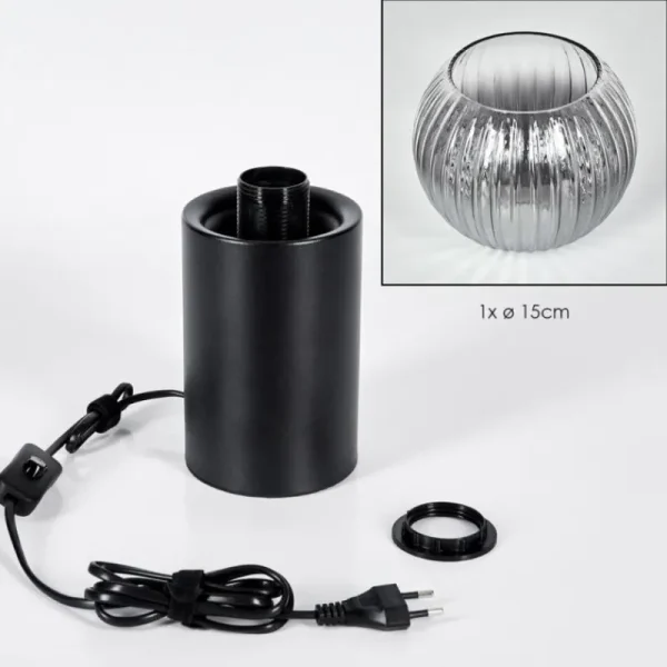 hofstein Koyoto Boule lumineuse, Lampe de bureau, Lampe à poser Clair, Fumé, 1 lumière* Lampes Modernes