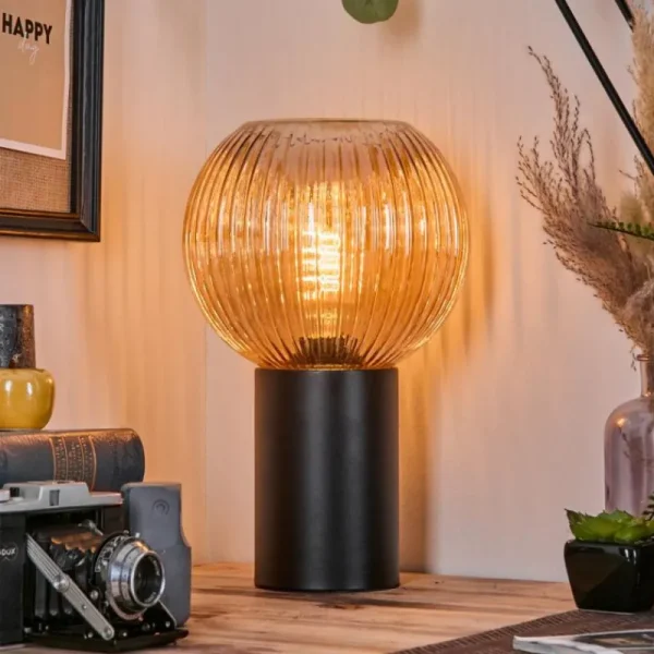 hofstein Koyoto Boule lumineuse, Lampe de bureau, Lampe à poser 11 cm Ambre, 1 lumière* Lampes Modernes