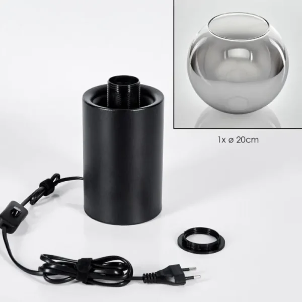 hofstein Koyoto Boule lumineuse, Lampe de bureau, Lampe à poser Clair, Fumé, 1 lumière* Lampes Modernes