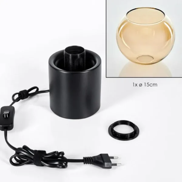 hofstein Koyoto Boule lumineuse, Lampe de bureau, Lampe à poser Ambre, 1 lumière* Lampes En Verre