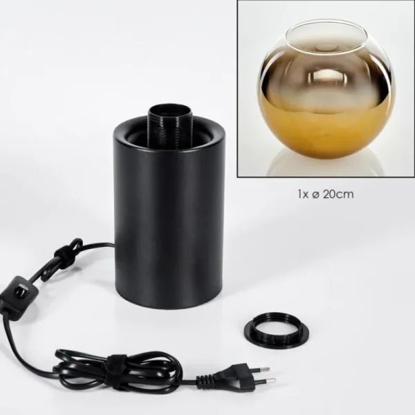 hofstein Koyoto Boule lumineuse, Lampe de bureau, Lampe à poser Or, Clair, 1 lumière* Lampes En Verre