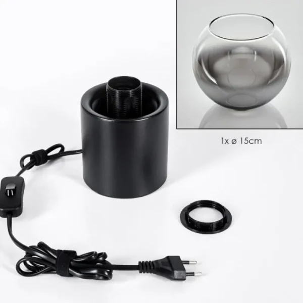 hofstein Koyoto Boule lumineuse, Lampe de bureau, Lampe à poser Clair, Fumé, 1 lumière* Lampes Modernes