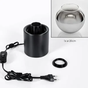 hofstein Koyoto Boule lumineuse, Lampe de bureau, Lampe à poser Chrome, Clair, Fumé, 1 lumière* Lampes Modernes