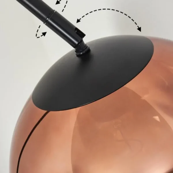hofstein Koyoto Boule lumineuse, Lampadaire Clair, Cuivré, 1 lumière* Lampes En Verre