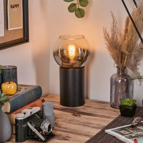 hofstein Koyoto Boule lumineuse, Lampe de bureau, Lampe à poser Chrome, Clair, Fumé, 1 lumière* Lampes Modernes