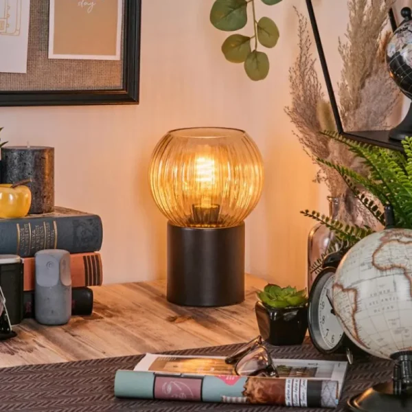 hofstein Koyoto Boule lumineuse, Lampe de bureau, Lampe à poser Ambre, 1 lumière* Lampes Modernes