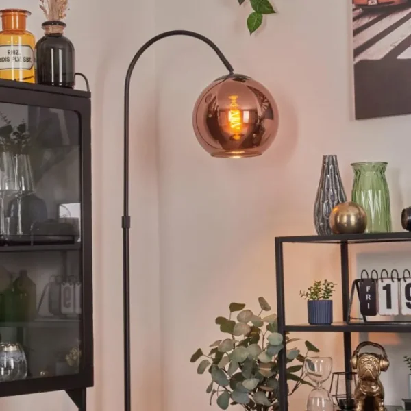 hofstein Koyoto Boule lumineuse, Lampadaire Cuivré, 1 lumière* Lampes En Verre