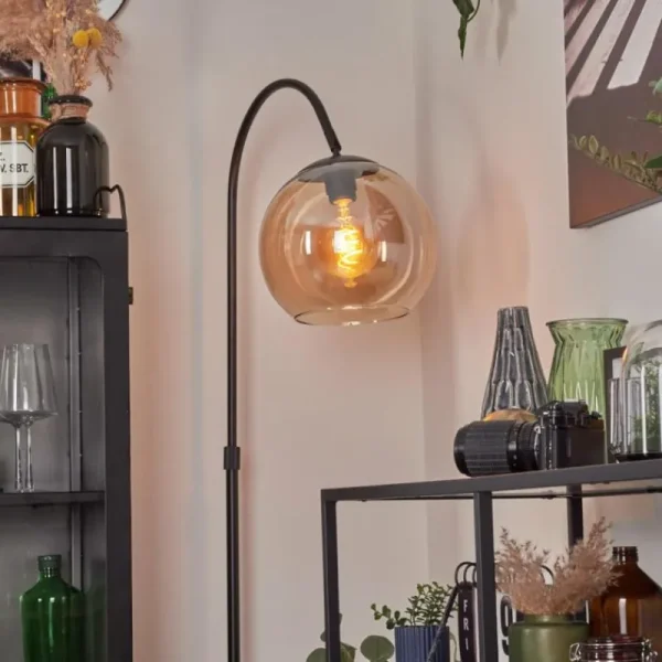 hofstein Koyoto Boule lumineuse, Lampadaire Ambre, 1 lumière* Lampes En Verre