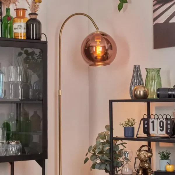 hofstein Koyoto Boule lumineuse, Lampadaire Laiton, 1 lumière* Lampes En Verre