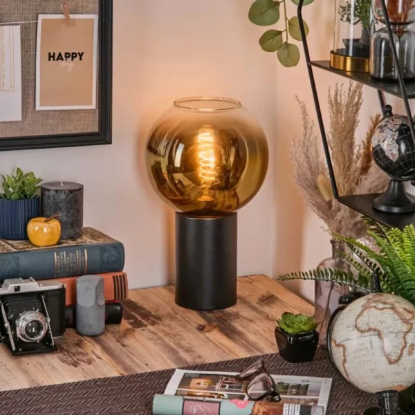 hofstein Koyoto Boule lumineuse, Lampe de bureau, Lampe à poser Or, Clair, 1 lumière* Lampes En Verre