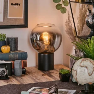 hofstein Koyoto Boule lumineuse, Lampe de bureau, Lampe à poser Chrome, Clair, Fumé, 1 lumière* Lampes Modernes