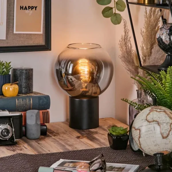 hofstein Koyoto Boule lumineuse, Lampe de bureau, Lampe à poser Chrome, Clair, Fumé, 1 lumière* Lampes Modernes