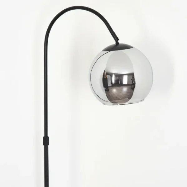 hofstein Koyoto Boule lumineuse, Lampadaire Chrome, Fumé, 1 lumière* Lampes Modernes