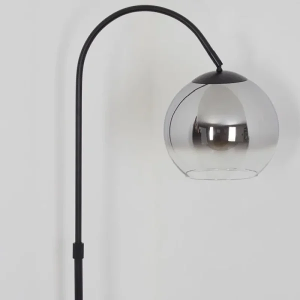 hofstein Koyoto Boule lumineuse, Lampadaire Chrome, Clair, Fumé, 1 lumière* Lampes Modernes