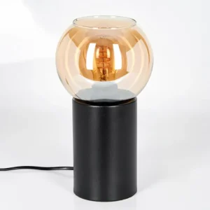 hofstein Koyoto Boule lumineuse, Lampe de bureau, Lampe à poser Ambre, 1 lumière* Lampes En Verre