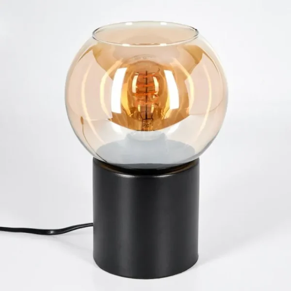 hofstein Koyoto Boule lumineuse, Lampe de bureau, Lampe à poser Ambre, 1 lumière* Lampes En Verre