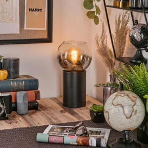 hofstein Koyoto Boule lumineuse, Lampe de bureau, Lampe à poser Chrome, Clair, Fumé, 1 lumière* Lampes Modernes