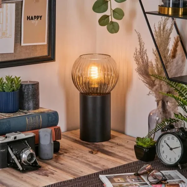 hofstein Koyoto Boule lumineuse, Lampe de bureau, Lampe à poser Clair, Fumé, 1 lumière* Lampes Modernes