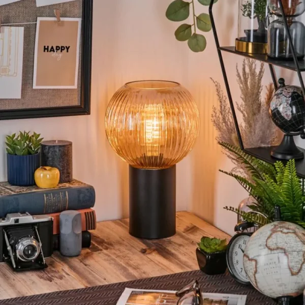 hofstein Koyoto Boule lumineuse, Lampe de bureau, Lampe à poser 11 cm Ambre, 1 lumière* Lampes Modernes