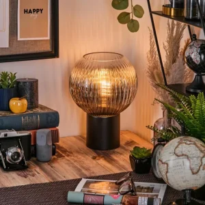 hofstein Koyoto Boule lumineuse, Lampe de bureau, Lampe à poser Clair, Fumé, 1 lumière* Lampes Modernes