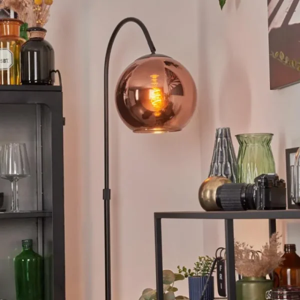 hofstein Koyoto Boule lumineuse, Lampadaire Cuivré, 1 lumière* Lampes En Verre