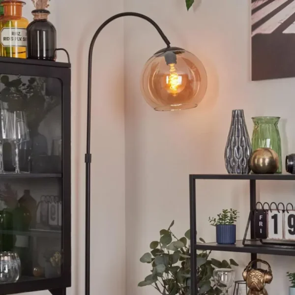 hofstein Koyoto Boule lumineuse, Lampadaire Ambre, 1 lumière* Lampes En Verre