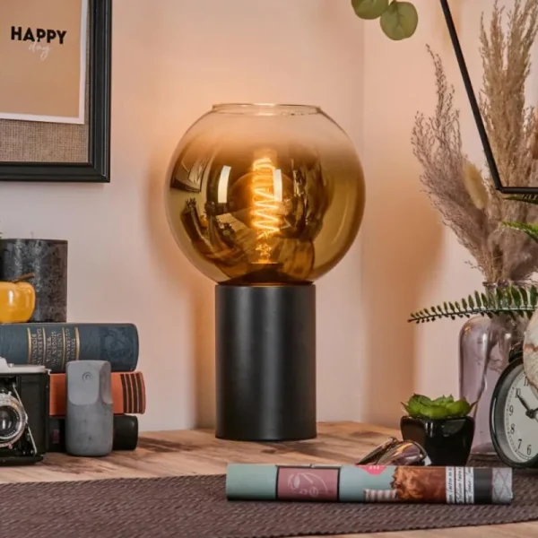 hofstein Koyoto Boule lumineuse, Lampe de bureau, Lampe à poser Or, Clair, 1 lumière* Lampes En Verre