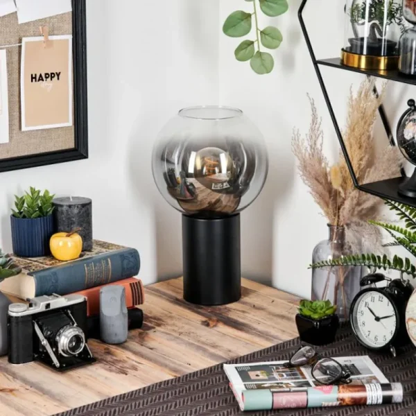 hofstein Koyoto Boule lumineuse, Lampe de bureau, Lampe à poser Clair, Fumé, 1 lumière* Lampes Modernes