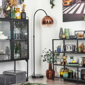 hofstein Koyoto Boule lumineuse, Lampadaire Clair, Cuivré, 1 lumière* Lampes En Verre