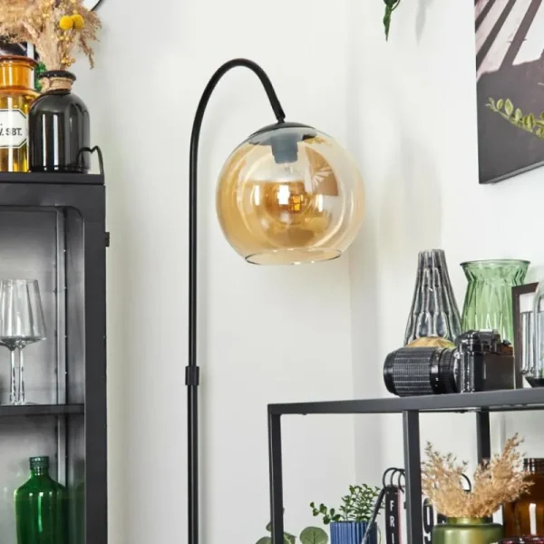 hofstein Koyoto Boule lumineuse, Lampadaire Ambre, 1 lumière* Lampes En Verre
