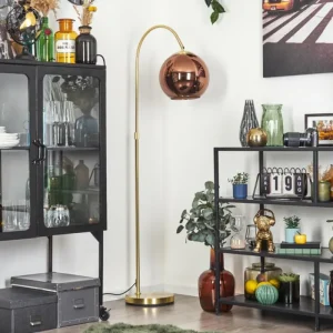 hofstein Koyoto Boule lumineuse, Lampadaire Laiton, 1 lumière* Lampes En Verre