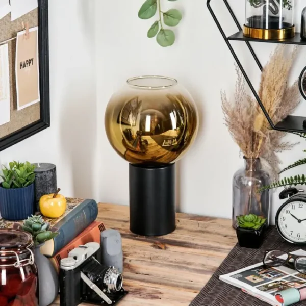 hofstein Koyoto Boule lumineuse, Lampe de bureau, Lampe à poser Or, Clair, 1 lumière* Lampes En Verre