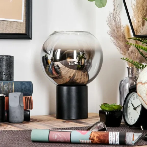 hofstein Koyoto Boule lumineuse, Lampe de bureau, Lampe à poser Chrome, Clair, Fumé, 1 lumière* Lampes Modernes