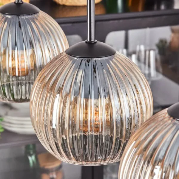 hofstein Koyoto Boule lumineuse, Suspension Noir, 5 lumières* Lampes Modernes