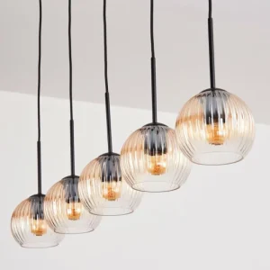 hofstein Koyoto Boule lumineuse, Suspension Noir, 5 lumières* Lampes Modernes