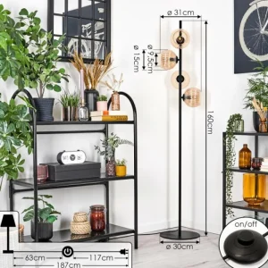 hofstein Koyoto Lampadaire 31 cm Ambre, 4 lumières* Lampes Modernes