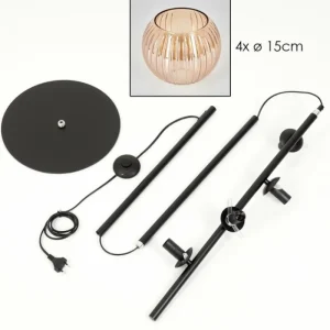 hofstein Koyoto Lampadaire 31 cm Ambre, 4 lumières* Lampes Modernes