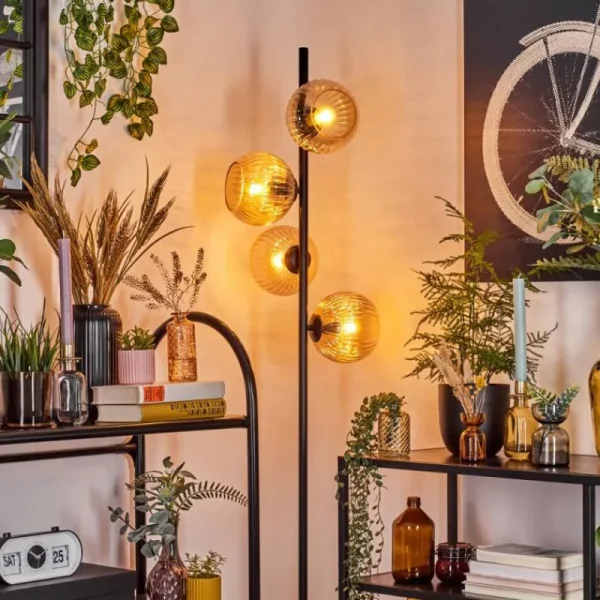 hofstein Koyoto Lampadaire 31 cm Ambre, 4 lumières* Lampes Modernes