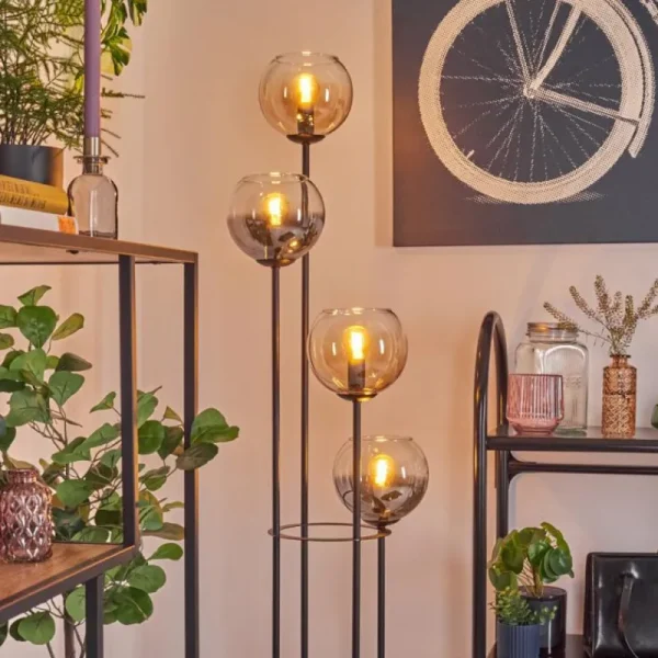 hofstein Koyoto Lampadaire 30 cm Ambre, Clair, Fumé, 4 lumières* Lampes Modernes