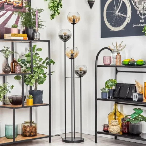 hofstein Koyoto Lampadaire 30 cm Ambre, Clair, Fumé, 4 lumières* Lampes Modernes