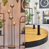 hofstein Koyoto Lampadaire 30 cm Bois foncé, Noir, 4 lumières* Lampes Modernes