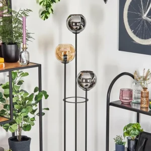 hofstein Koyoto Lampadaire 30 cm Bois clair, Noir, 3 lumières* Lampes Modernes