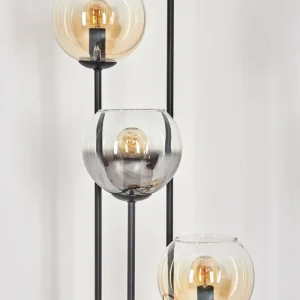hofstein Koyoto Lampadaire 30 cm Bois foncé, Noir, 4 lumières* Lampes Modernes