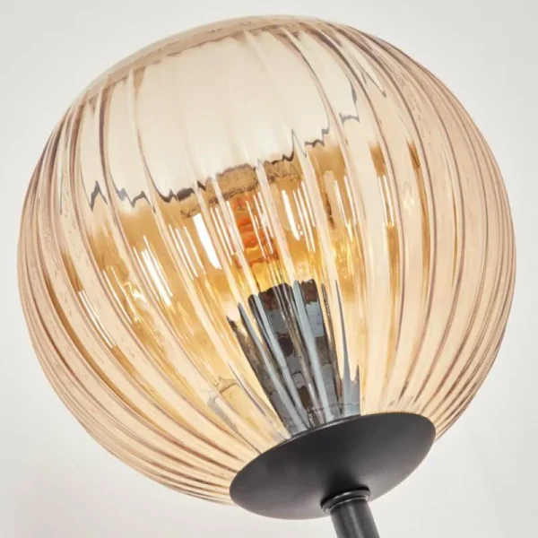 hofstein Koyoto Lampadaire 30 cm Bois foncé, Noir, 3 lumières* Lampes Modernes