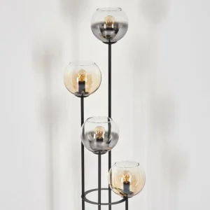 hofstein Koyoto Lampadaire 30 cm Bois foncé, Noir, 4 lumières* Lampes Modernes