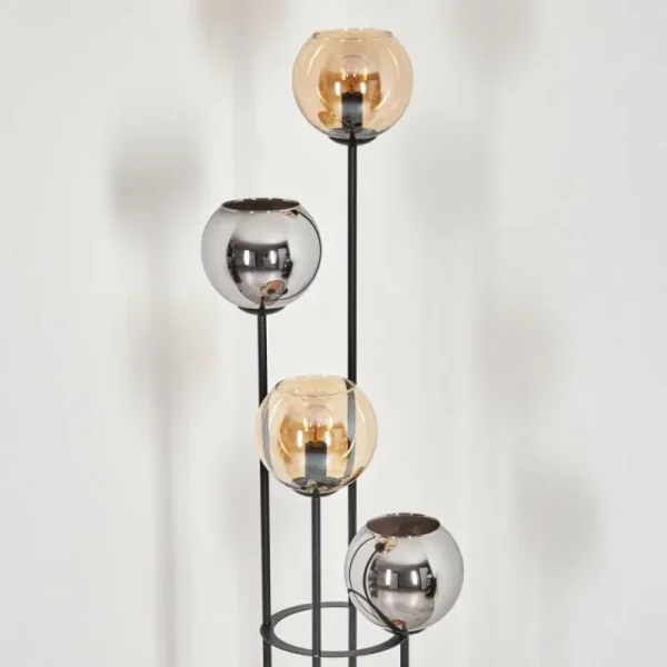 hofstein Koyoto Lampadaire 30 cm Bois clair, Noir, 4 lumières* Lampes Modernes